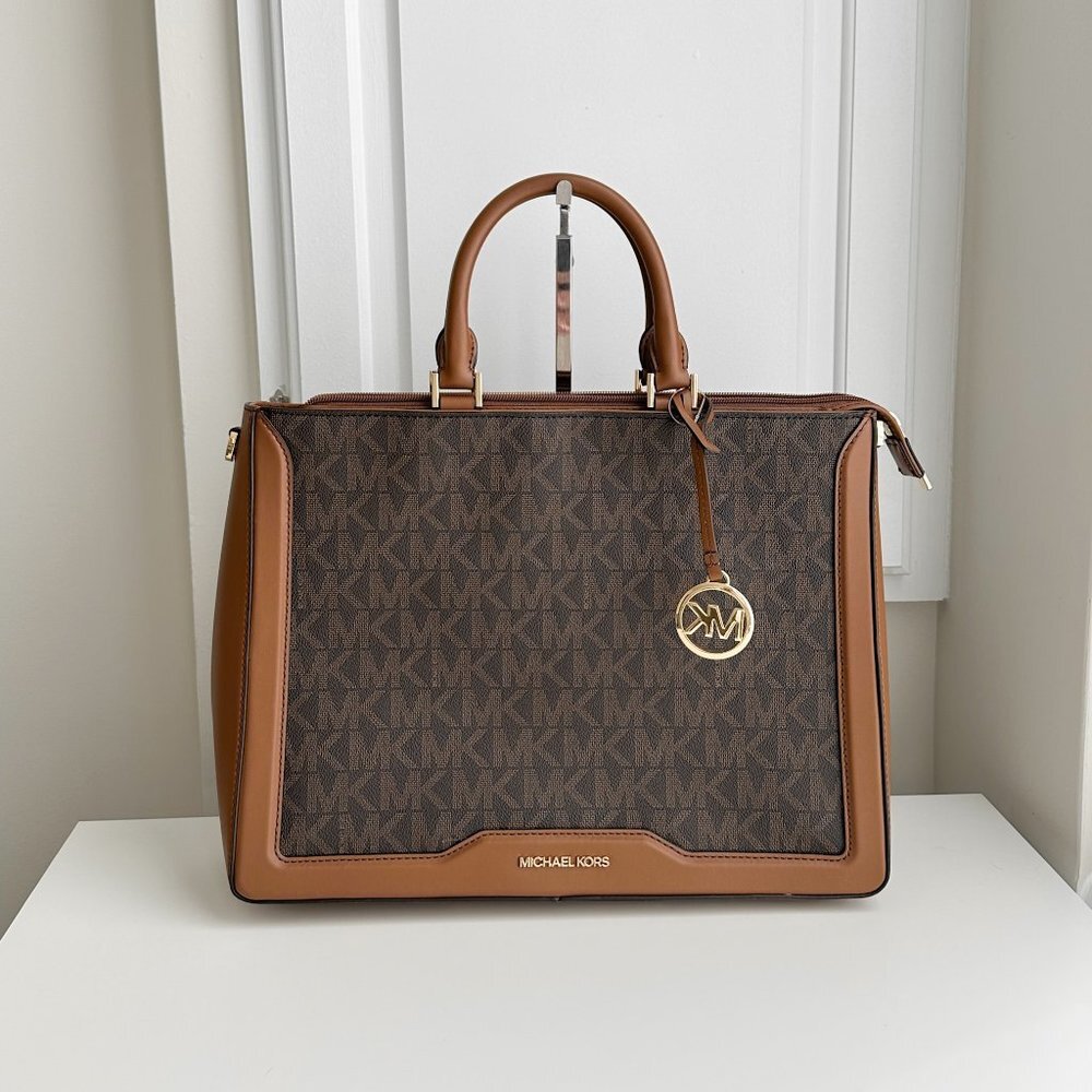 NWT Brand New Michael Kors Brown Satchel Tote Purse Bag